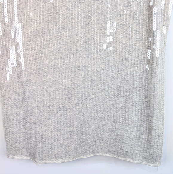 J. CREW COLLECTION Heathered Gray Sequin Front Tank Top - Picture 4 of 6